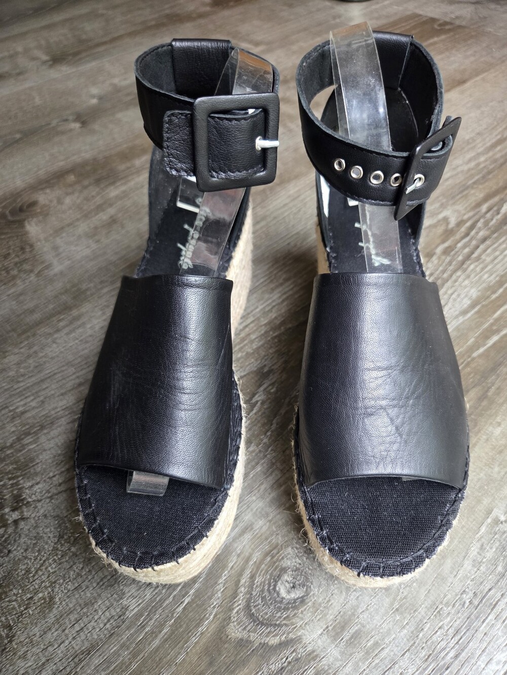 Free People Coastal Platform Espadrille Leather Wedge Ankle Strap Sandal - Picture 4 of 12